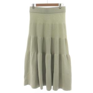 ADORE 22AW ダブルニットスカート フレアスカート ミモレ ロング 38 M パステルグリーン 531-3172212