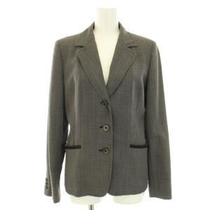 Max Mara スーツ セットアップ 上下 ツイードテーラードジャケット 3B ノーベント パンツ スラックス 白タグ ウール 38 S 黒