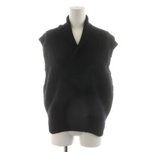 MHL. 23AW VIRGIN WOOL ニットベスト 2 M 黒 ブラック 595-3261500
