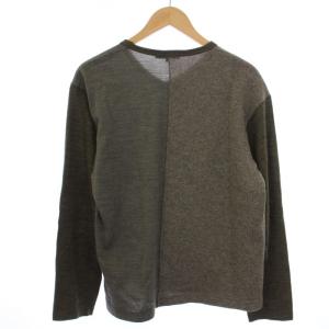 COMME des GARCONS HOMME AD2004 04AW ニット セーター 長袖 Vネック ウール ナイロン M カーキ HN-T033