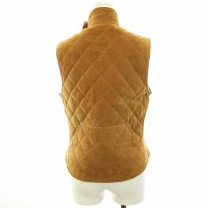 RALPH LAUREN ベスト ジレ スエード キルティング 7 S キャメル