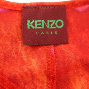 KENZO ヴィンテージ ワンピース シースルー ノースリーブ ロング ドット柄 赤 レッド