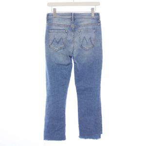 MOTHER THE INSIDER CROP STEP FRAY デニムパンツ ジーンズ フリンジ カットオフ W28 青 ブルー