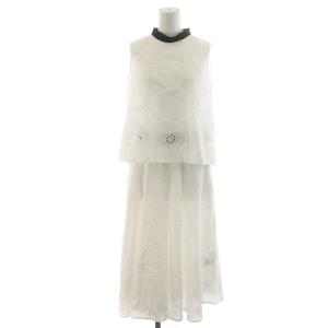 Diagram GRACE CONTINENTAL 21AW レタード刺繍トップ レタード刺繍フレアスカート セットアップ 上下 カットソー ノースリーブ フレアスカート ミモレ