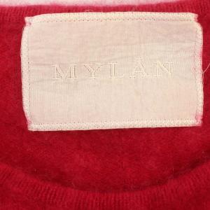 MYLAN カシミヤ ニット パフスリーブ 長袖 セーター ファー バックスリット F ピンク