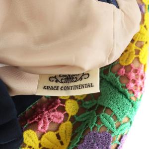 GRACE CONTINENTAL 19AW スモールフラワータイトスカート ミモレ ロング 36 S マルチカラー ピンク 紫 パープル 緑 グリーン 19321031