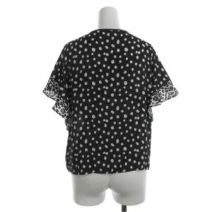 Diagram GRACE CONTINENTAL 20AW マルチアニマルプリントトップ シャツ ブラウス リボン 半袖 ドット 水玉 ヒョウ柄 レオパード 36 M 黒 ブラック