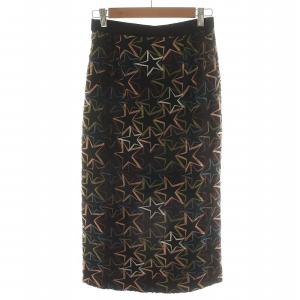 Diagram GRACE CONTINENTAL 20AW マルチスターチュールスカート タイトスカート ミモレ ロング 星 スター 刺繍 36 S 黒 ブラック 0320321048