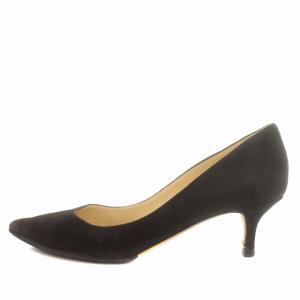 JIMMY CHOO パンプス スエード ローヒール ポインテッドトゥ 36.5 23.5cm 黒 ブラック