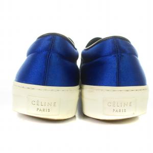 CELINE フィービー期 スリッポン サテン 39.5 26cm 青 ブルー