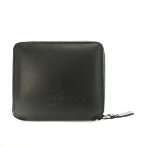 COMME des GARCONS 財布 二つ折り 小銭入れ ラウンドファスナー レザー 黒 ブラック