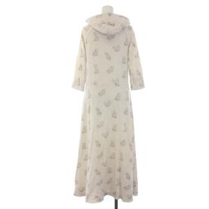 franche lippée black ワンピース 七分袖 ロング フード 猫柄 M ベージュ グレー 9711430