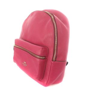 COACH リュックサック デイパック レザー ピンク F30550