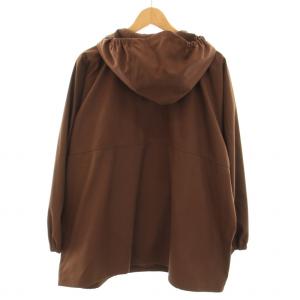 YAECA アノラックパーカー プルオーバー 長袖 フード ハーフボタン S 茶 ブラウン