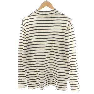 23区 GOLF 22AW 吸湿発熱 グランサーモボーダー カットソー ニット 長袖 ゴルフウェア LL 白 ホワイト 紺 ネイビー