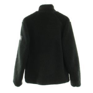 Calvin Klein ジップアップボアジャケット フリース ハイネック ロゴ 刺繍 S 黒 ブラック K110628