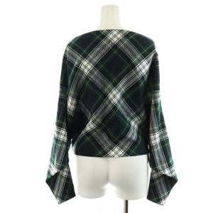 MADISONBLUE 23AW DRAPED BOAT NECK PO TARTAN ジャケット ウール S グリーン