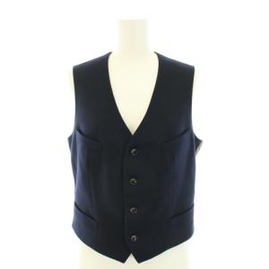 22AW クロップソベストフランネル CROPPED VEST FLANNEL 前開き 尾錠 バイカラー ウール 01 S