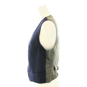 MADISONBLUE 22AW クロップソベストフランネル CROPPED VEST FLANNEL 前開き 尾錠 バイカラー ウール 01 S