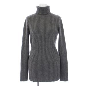 22AW ニット セーター 長袖 タートルネック リブ ウール 01 グレー MB224-8020