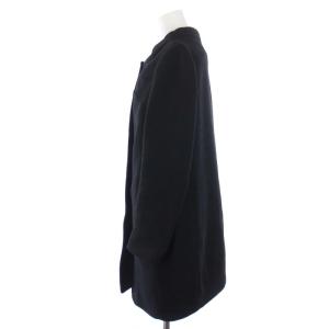 kate spade new york ノーカラーコート ミドル ウール 6-A L 黒 ブラック NJMU2758A