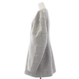 AKIRANAKA 22AW ノーカラーコート ミドル丈 ウール 2 グレー AW2212-GY