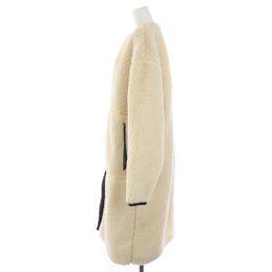 HYKE 23AW フェイクシアリングコート 3 ホワイト ブラック 232-17399