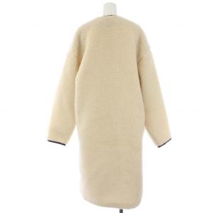 HYKE 23AW フェイクシアリングコート 3 ホワイト ブラック 232-17399