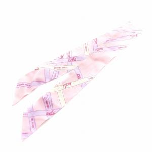 HERMES ツイリー スカーフ リボン柄 シルク ピンク 紫 パープル