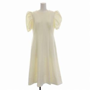 CELFORD 21SS フィット＆フレアポンチワンピース ロング 半袖 38 M オフホワイト 白 CWCO212029
