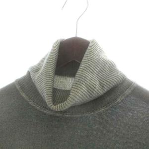 Cruciani ニット セーター タートルネック 長袖 ウール エルボーパッチ 50 L 緑 グリーン