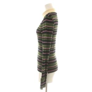 MARNI 20SS リブニット セーター 長袖 切替 タートルネック ボーダー 36 M 緑 グリーン 黒 ブラック ピンク