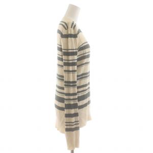 CYCLAS セーター リブニット ボーダー 長袖 S ベージュ 緑 グリーン