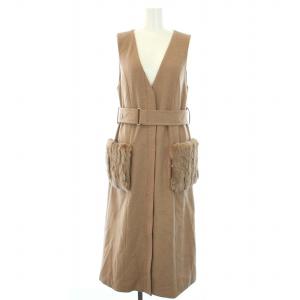 Diagram GRACE CONTINENTAL ワンピース ジャンパースカート ミンクファー ノースリーブ ジップアップ ロング 36 S ベージュ