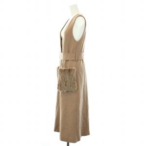 Diagram GRACE CONTINENTAL ワンピース ジャンパースカート ミンクファー ノースリーブ ジップアップ ロング 36 S ベージュ