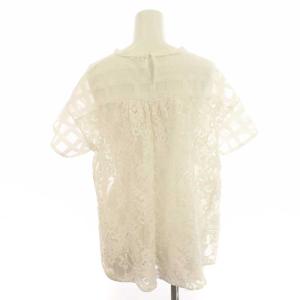 Grace Class チェックレースコンビトップ カットソー 半袖 切替 レース 36 S 白 ホワイト 28242103