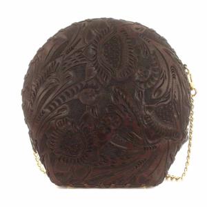 CARVING TRIBES サークルタッセルバッグ ショルダーバッグ レザー ラウンド 茶 ブラウン