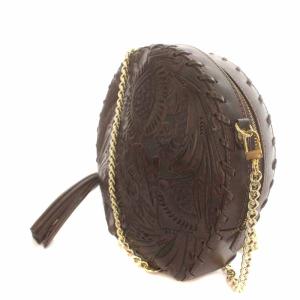 CARVING TRIBES サークルタッセルバッグ ショルダーバッグ レザー ラウンド 茶 ブラウン