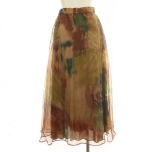 Ameri VINTAGE UNDRESSED フレアスカート ロング シアー シースルー S マルチカラー