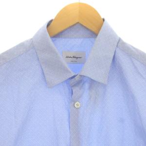 Salvatore Ferragamo カジュアルシャツ ガンチーニ 長袖 XL 水色 ライトブルー
