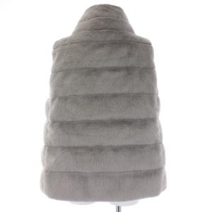 HERNO Smanicato Piumino エコファー スタンドカラー ダウンベスト 42 グレー