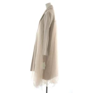 SNIDEL 18AW チュールコート チェスターコート ロング シングル シアー シースルー 0 S ベージュ SWFC184025
