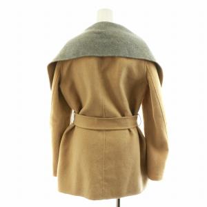 HUGO BOSS コート ミドル丈 ウール ベルトリボン付き アウター S グレー 茶 ブラウン