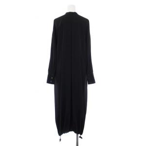 UN3D. 22AW バルーンシャツワンピース 長袖 ロング F 黒 ブラック