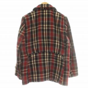 WAREHOUSE Pコート チェック ピーコート ダブルコート 38 M 赤 黒