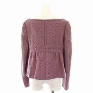 miumiu ノーカラージャケット ショート丈 ヘリンボーン アウター ピンク