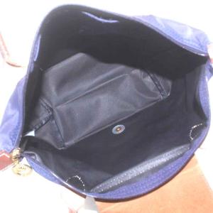 Longchamp ルプリアージュ Le Pliage トートバッグ ハンドバッグ ナイロン レザー S 紺 ネイビー 茶 ブラウン