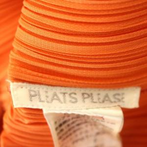 PLEATS PLEASE ISSEY MIYAKE イッセイミヤケ カットソー ハイネック ノースリーブ プリーツ F オレンジ