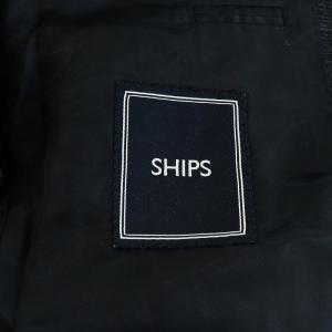 SHIPS ロロピアーナ テーラードジャケット ブレザー チェック柄 シングル ウール 50 XL 紺 ネイビー