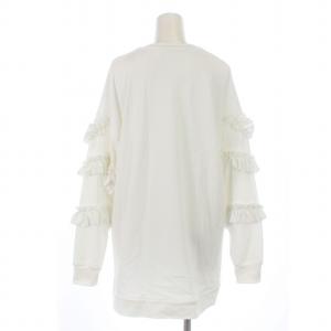 ENFOLD 23SS SCREW-SLEEVE PULLOVER Tシャツ カットソー 長袖 フリル コットン 38 M 白 ホワイト
